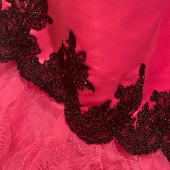 Hannah S Strapless Pink & Black Ball Gown - Picture 3 of 7